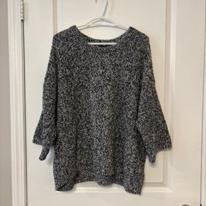 H&M Black/White Blend Cable Knit Sweater (Size M)